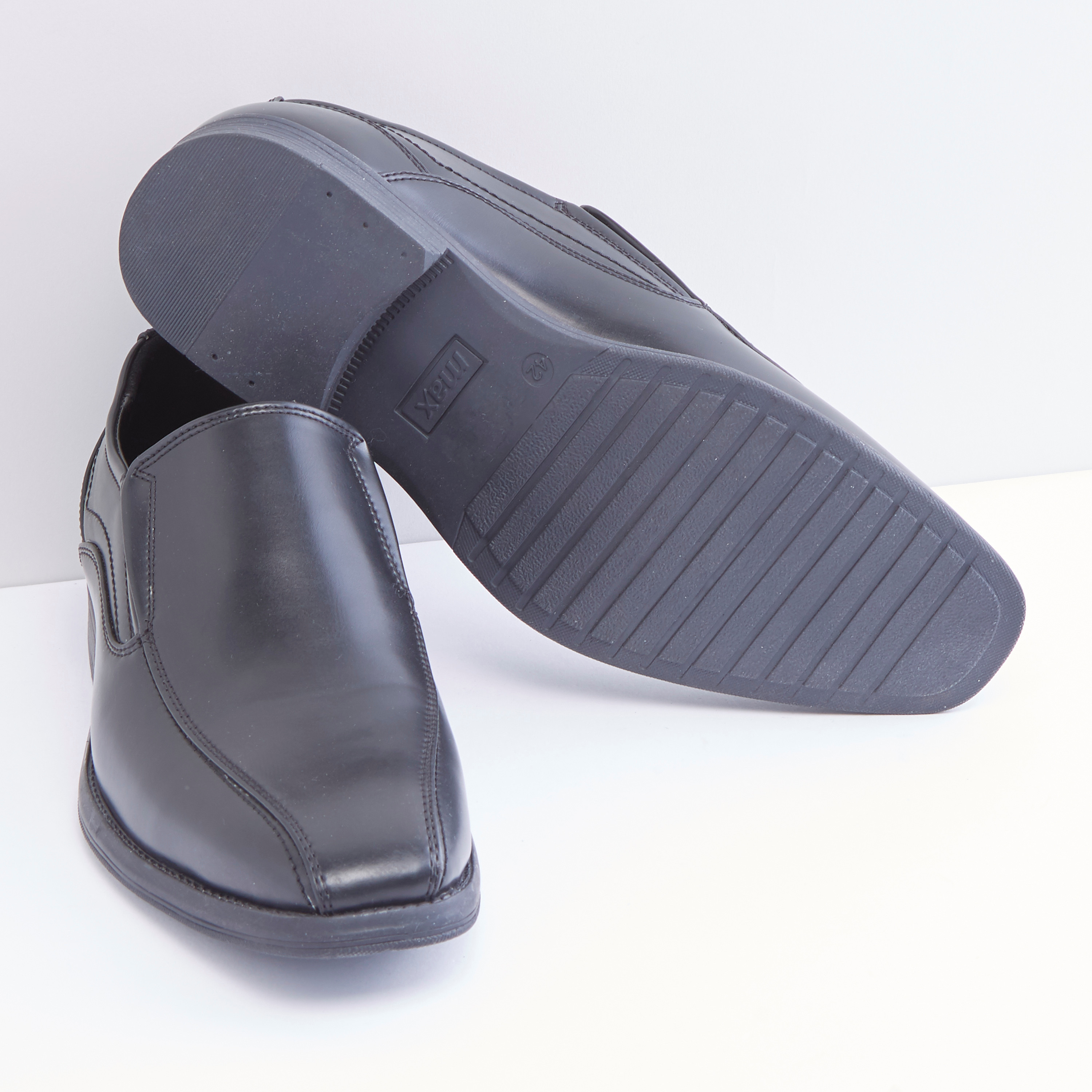 Black slip sales on formal shoes