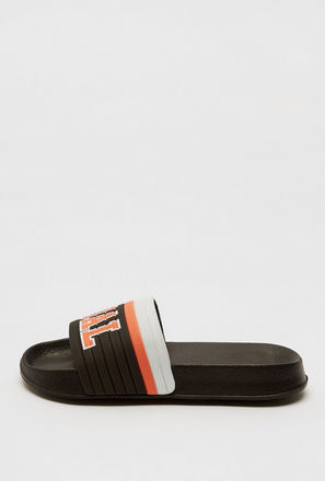 Text Embossed Sip-On Sandals