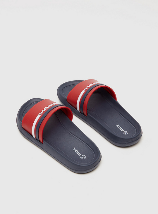 Striped Slip-On Slide Slippers