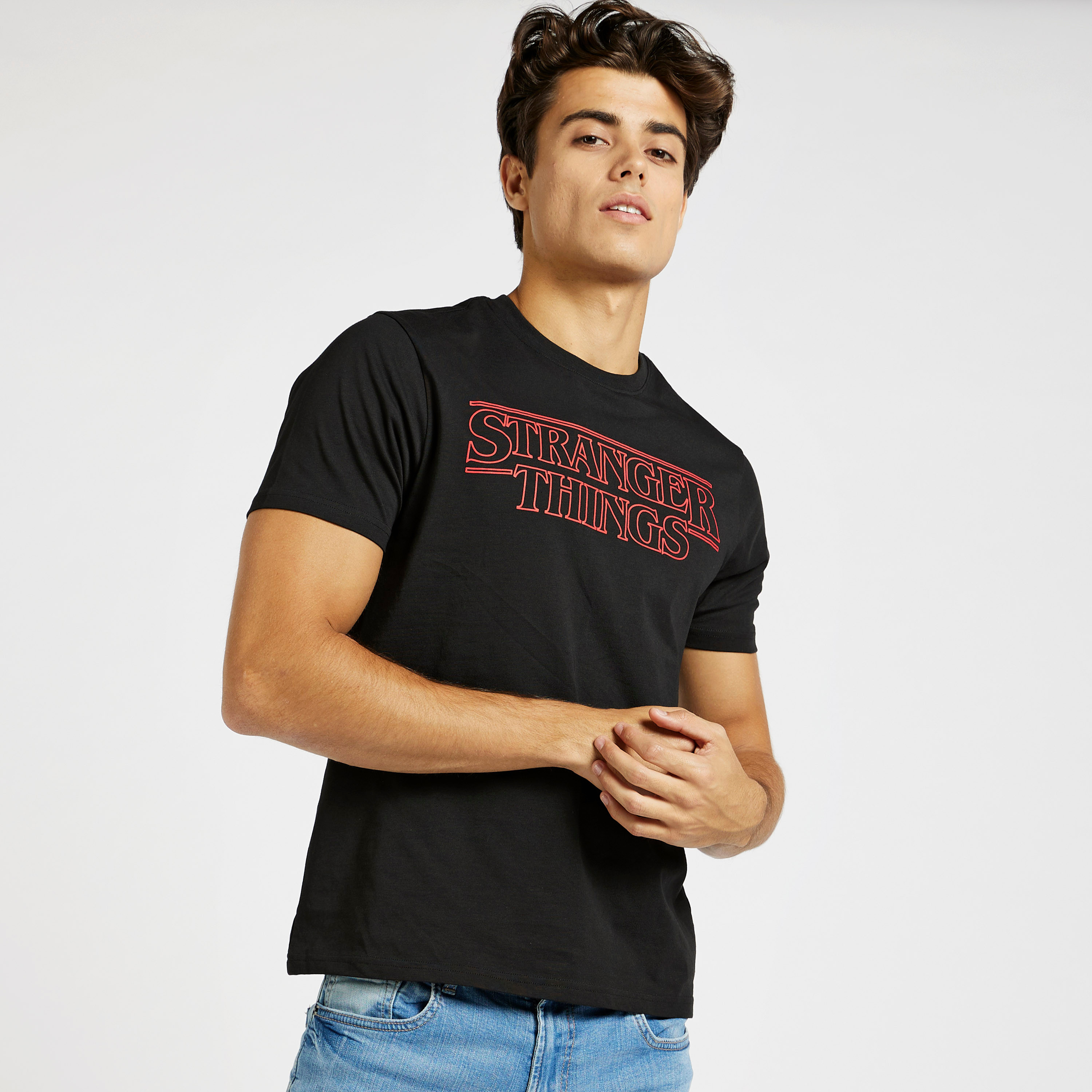 Shop Slim Fit Stranger Things Text 