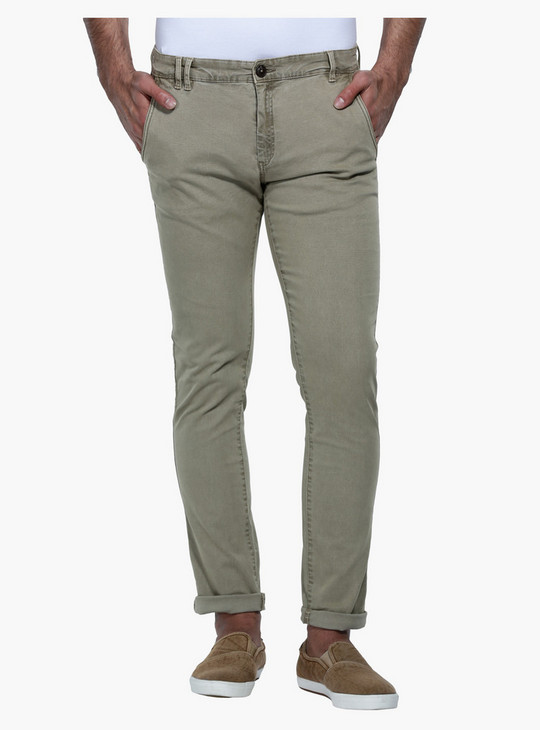 Shop Woven Mid-Rise Trousers in Regular Fit Online | Max UAE