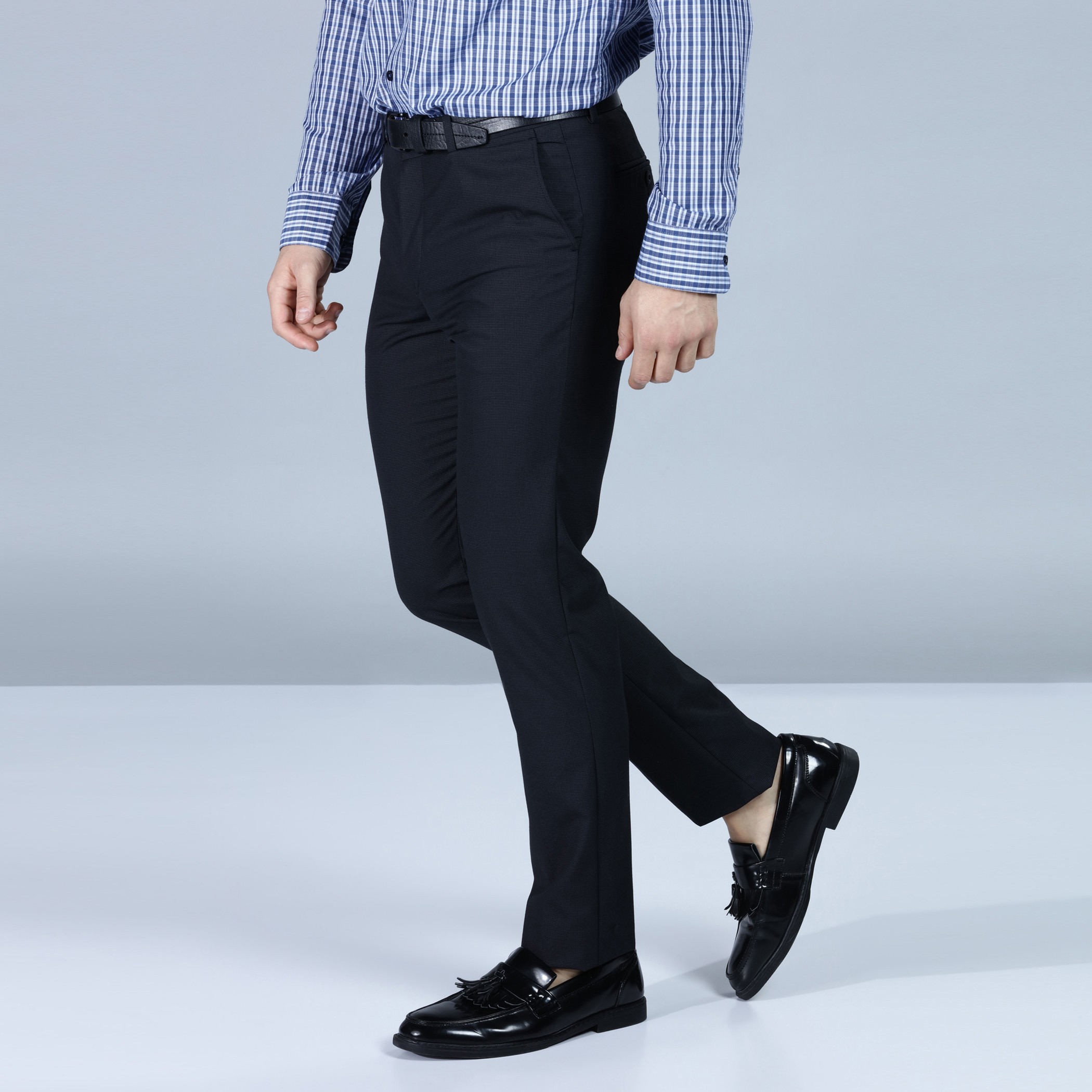 Buy Pesado Men Solid Black Formal Trousers Online at Best Prices in India -  JioMart.