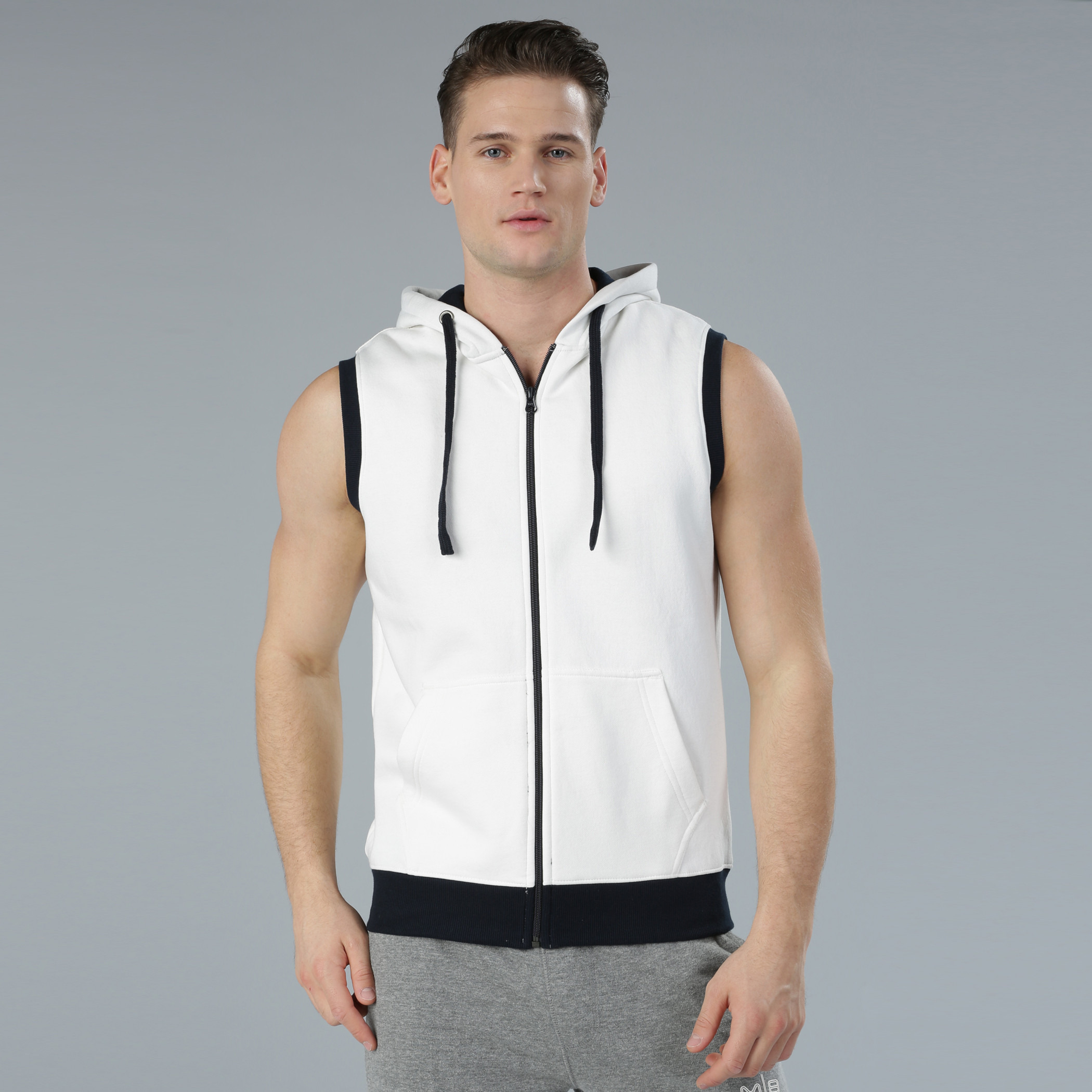 Sleeveless hooded jacket men's deals