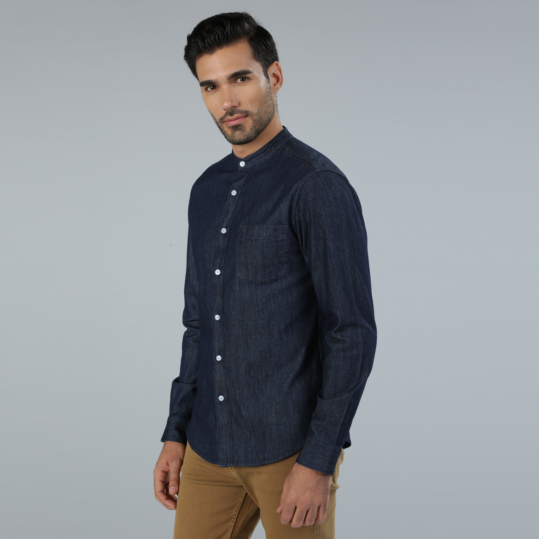 Jeans shirt chinese store collar