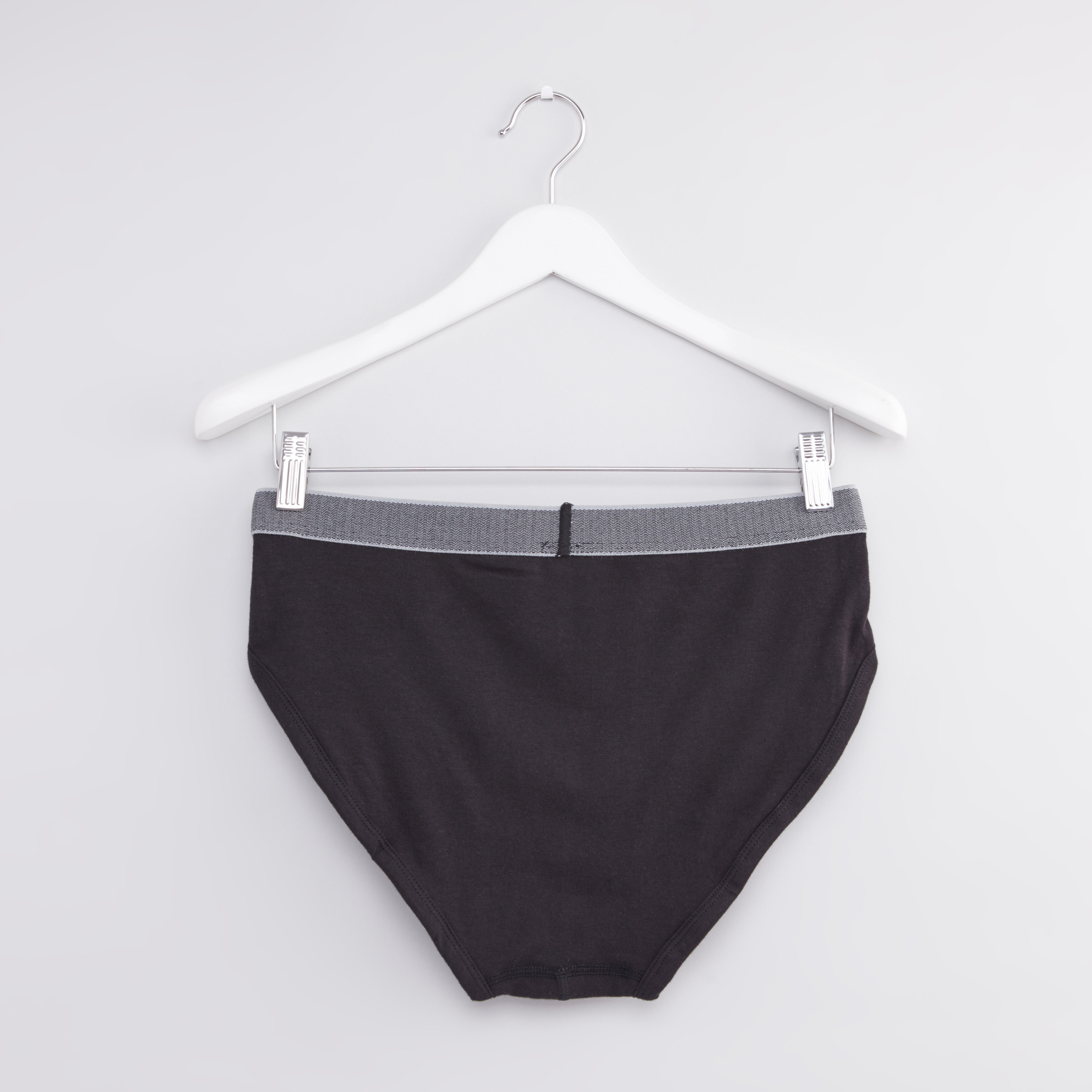 Shop Set of 3 Solid Briefs with Elasticised Waistband Online