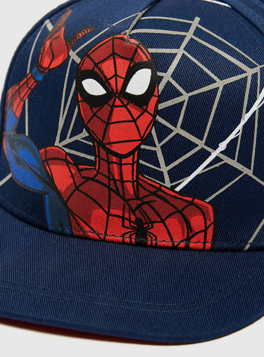 Spiderman Print Cap with Snap Back Closure