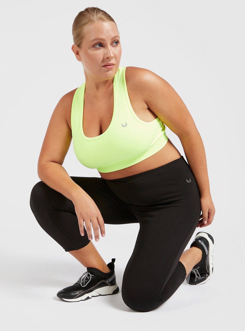 Solid Quick Dry Capris with Elasticised Waistband-Leggings-image-1
