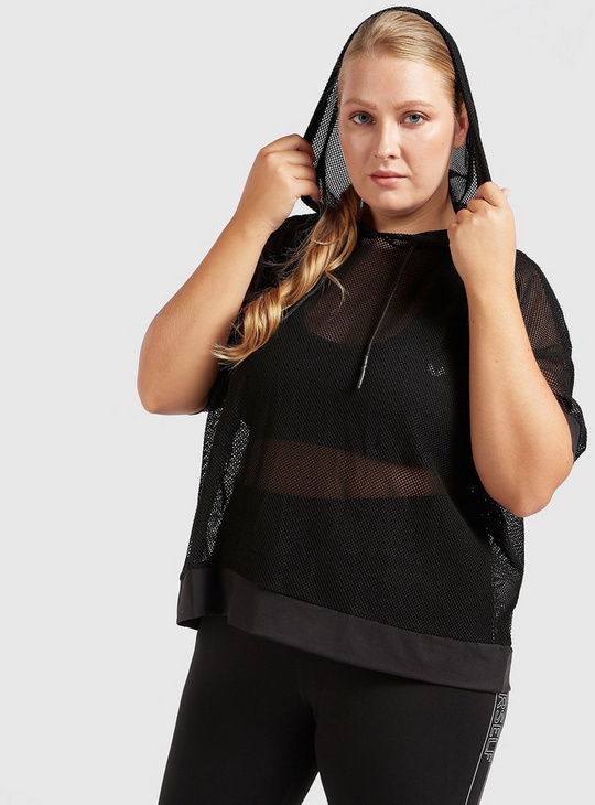 Mesh Top with Hood and Short Sleeves