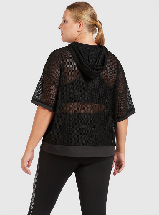 Mesh Top with Hood and Short Sleeves