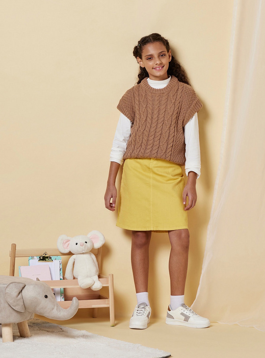 Textured Tabard Sweater with Cap Sleeves