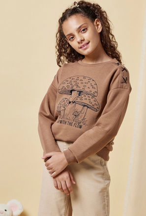 Embroidered Sweatshirt with Round Neck and Long Sleeves-mxkids-girlseighttosixteenyrs-clothing-hoodiesandsweatshirts-3