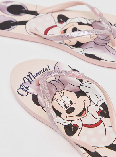 Minnie Mouse Print Flip Flops