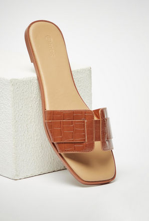 Textured Slip-On Sandals-mxwomen-shoes-flats-3