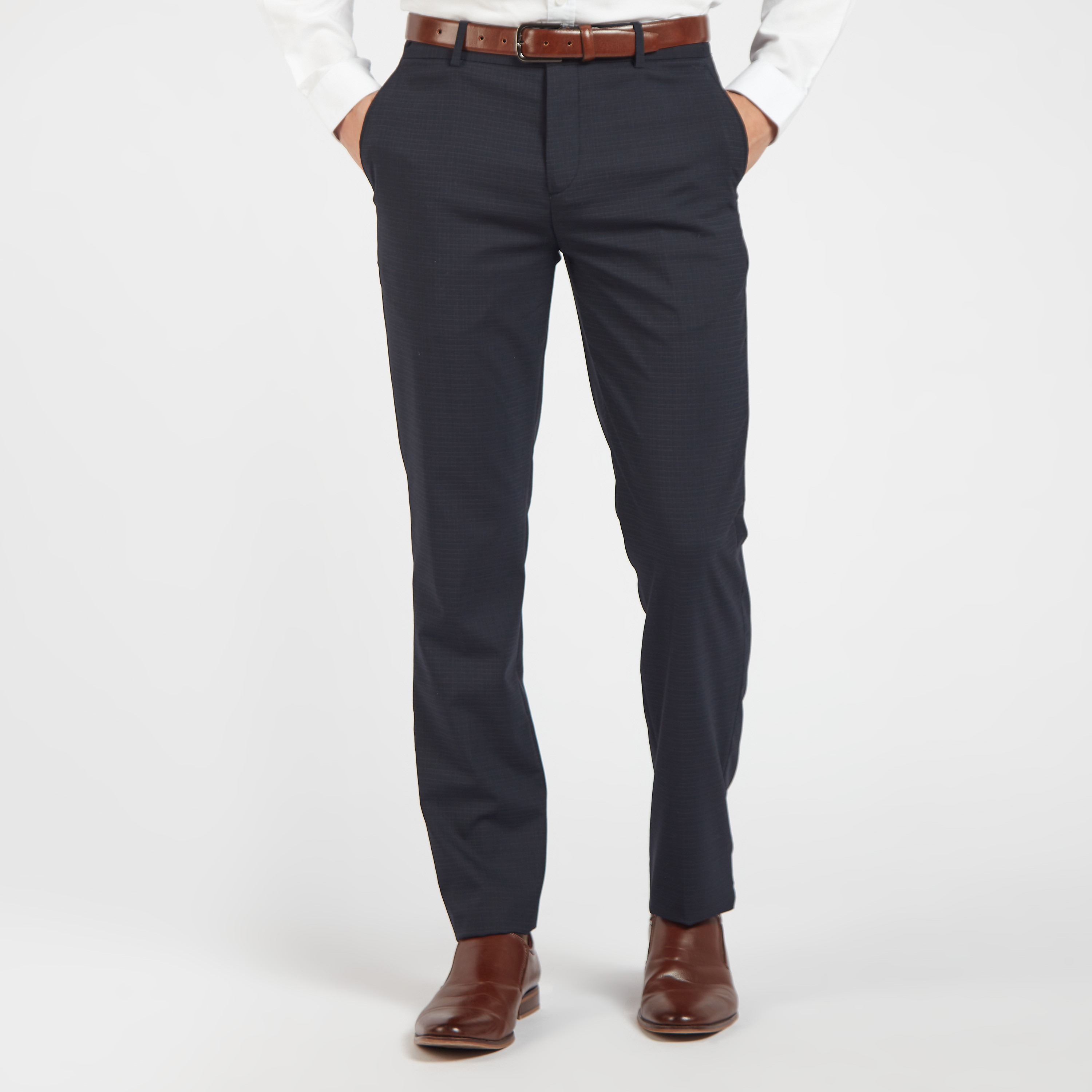 Black check formal store pants