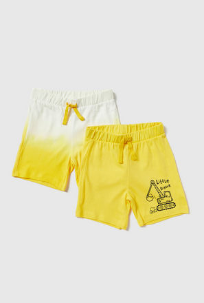 Set of 2 - Assorted Shorts with Elasticated Waist and Drawstring Closure