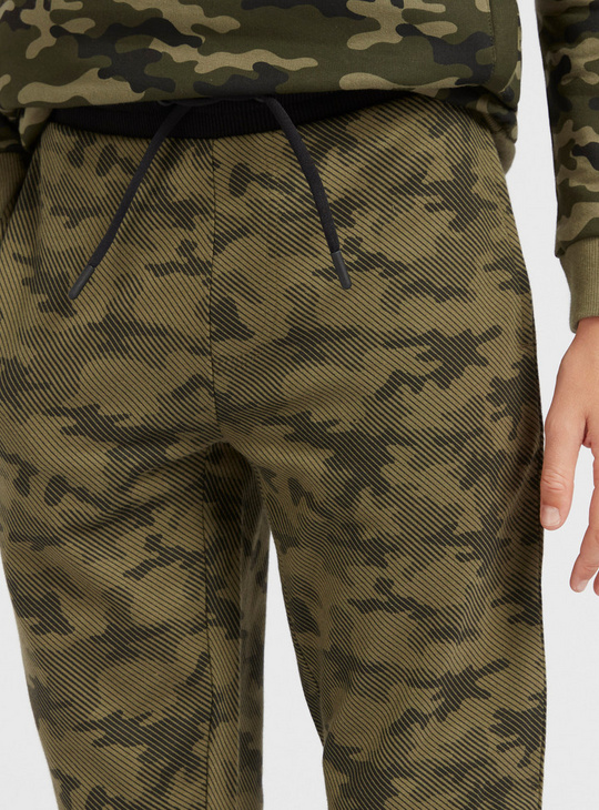 All-Over Printed Jog Pants with Drawstring Closure