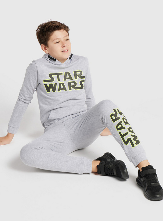 Star Wars Print Hooded Sweatshirt and Jog Pants Set