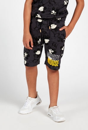 Mickey Mouse Print Mid-Rise Shorts with Drawstring Closure and Pockets-mxkids-boyseighttosixteenyrs-clothing-bottoms-shorts-2