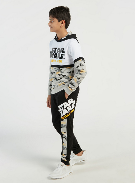Star Wars Print Mid-Rise Jog Pants with Pockets and Drawstring Closure