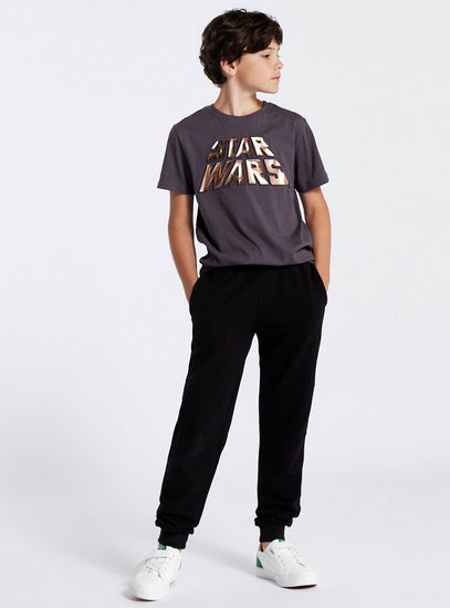 Star Wars Embossed T-shirt with Round Neck and Short Sleeves