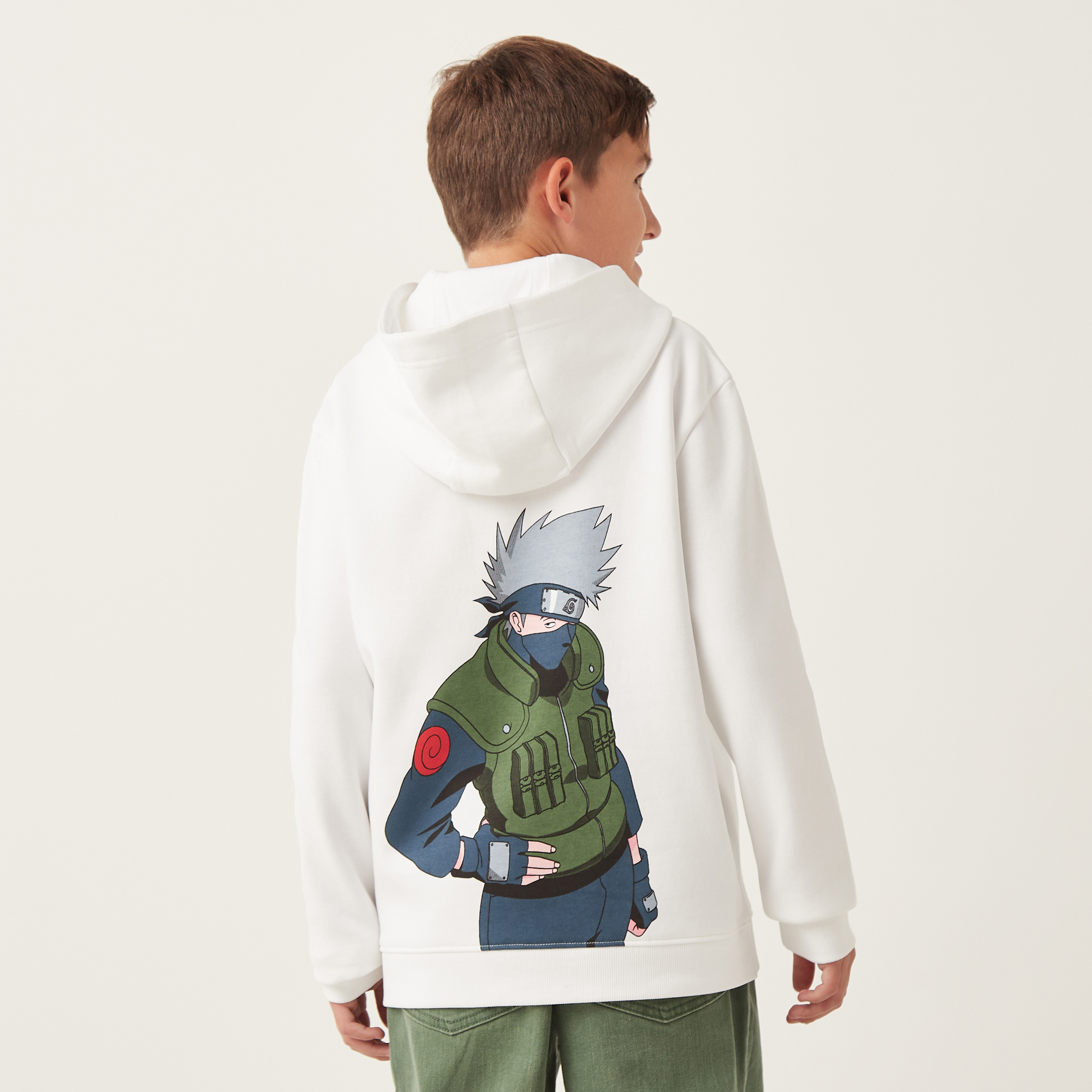 Shop Kakashi Hatake Print Hooded Sweatshirt Online Max UAE