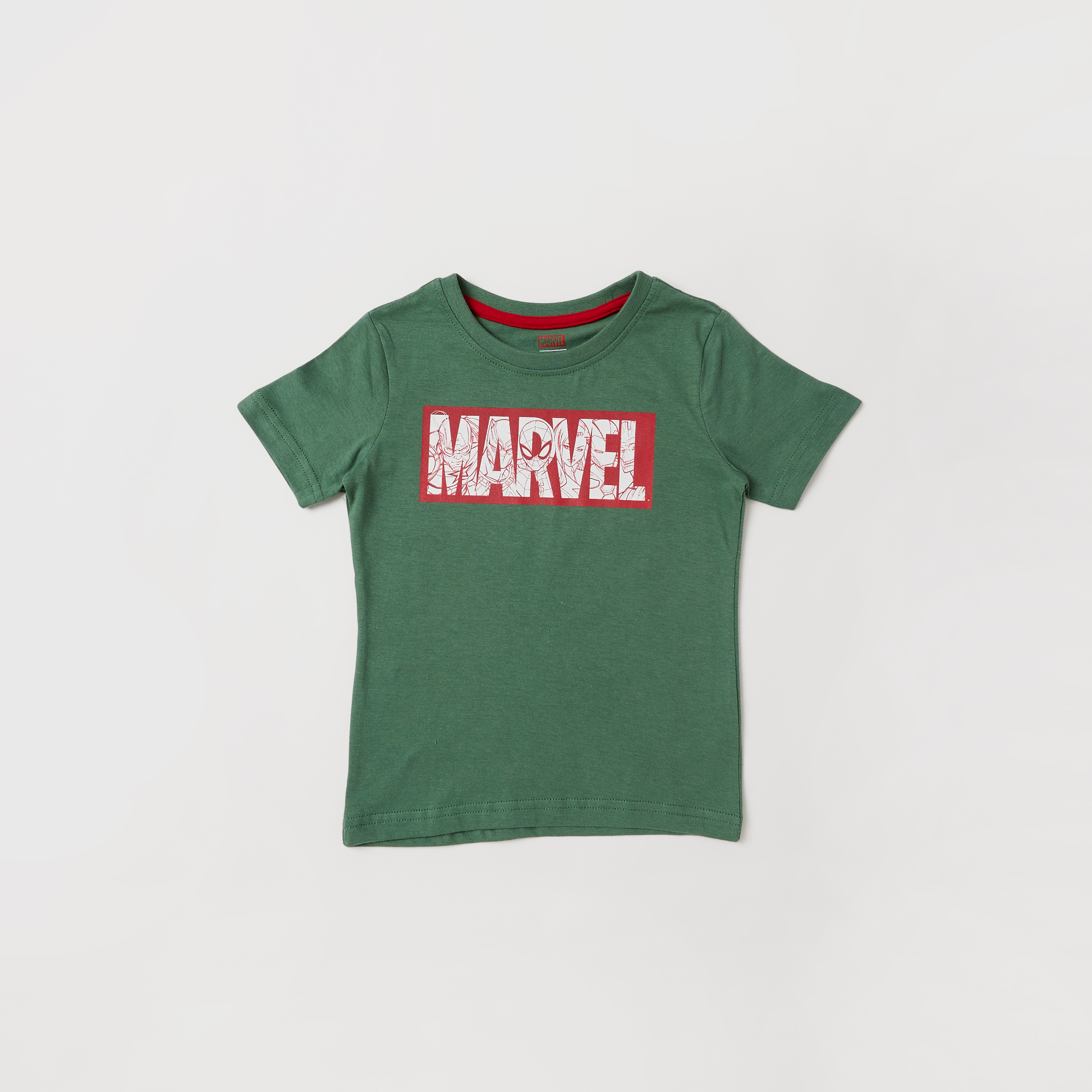 Shop Marvel Print Round Neck T shirt with Short Sleeves Online Max Bahrain