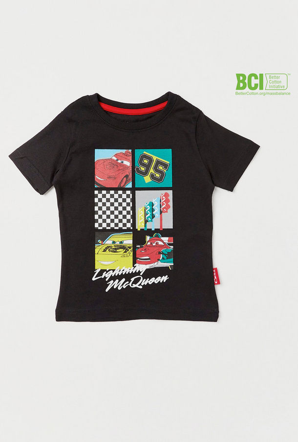 Car Print BCI Cotton T-shirt with Round Neck and Short Sleeves-undefined-3