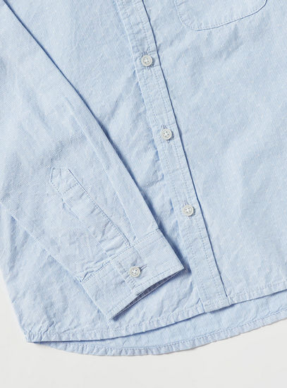 Solid Shirt with Long Sleeves and Chest Pocket