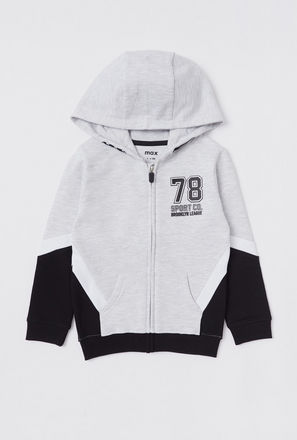 Colourblock Printed Hooded Jacket with Long Sleeves and Pockets-mxkids-boystwotoeightyrs-clothing-hoodiesandsweatshirts-3