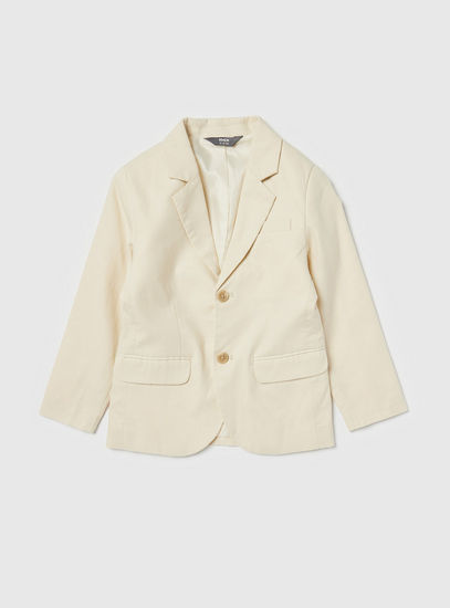Solid Blazer with Long Sleeves and Flap Pockets-Jackets-image-0