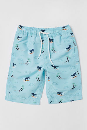 All-Over Printed Swim Shorts with Pockets and Drawstring Closure-mxkids-boystwotoeightyrs-clothing-swimwear-1