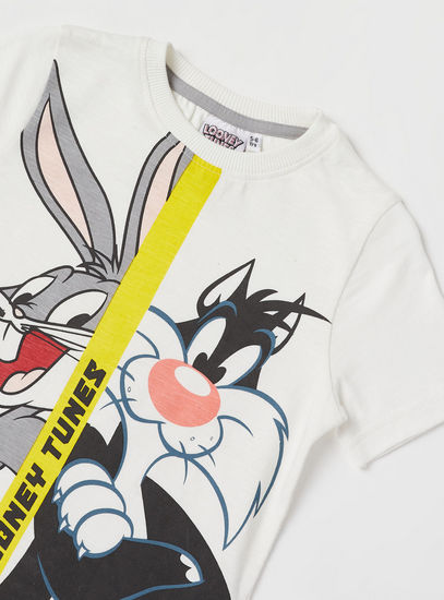 Looney Tunes Print BCI Cotton T-shirt with Short Sleeves