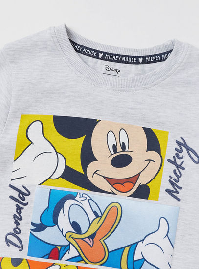 Mickey and Friends Print BCI Cotton T-shirt with Short Sleeves-T-shirts-image-1