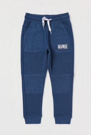 Textured Full Length Joggers with Drawstring Closure and Pockets-mxkids-boystwotoeightyrs-clothing-bottoms-joggers-1