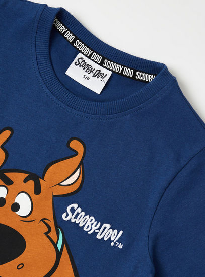 Scooby-Doo Print BCI Cotton T-shirt with Round Neck and Short Sleeves