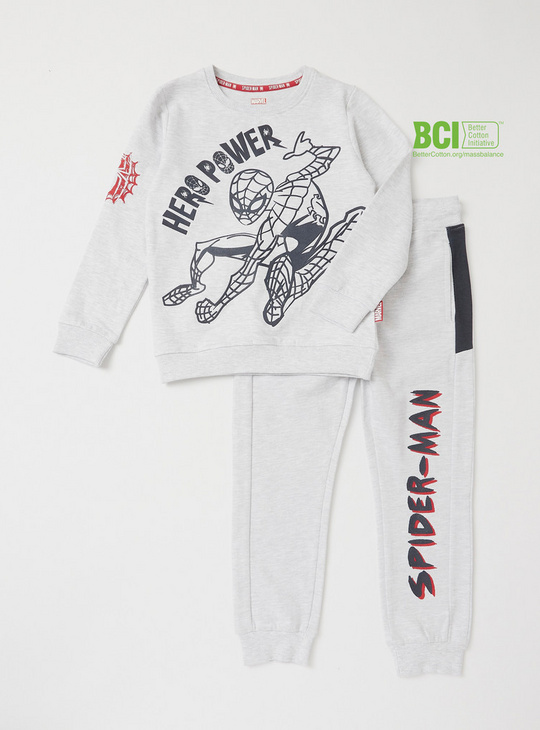 Spider-Man Print BCI Cotton Sweatshirt and Jogger Set
