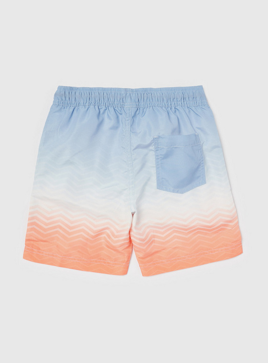 Printed Swim Shorts with Drawstring Closure