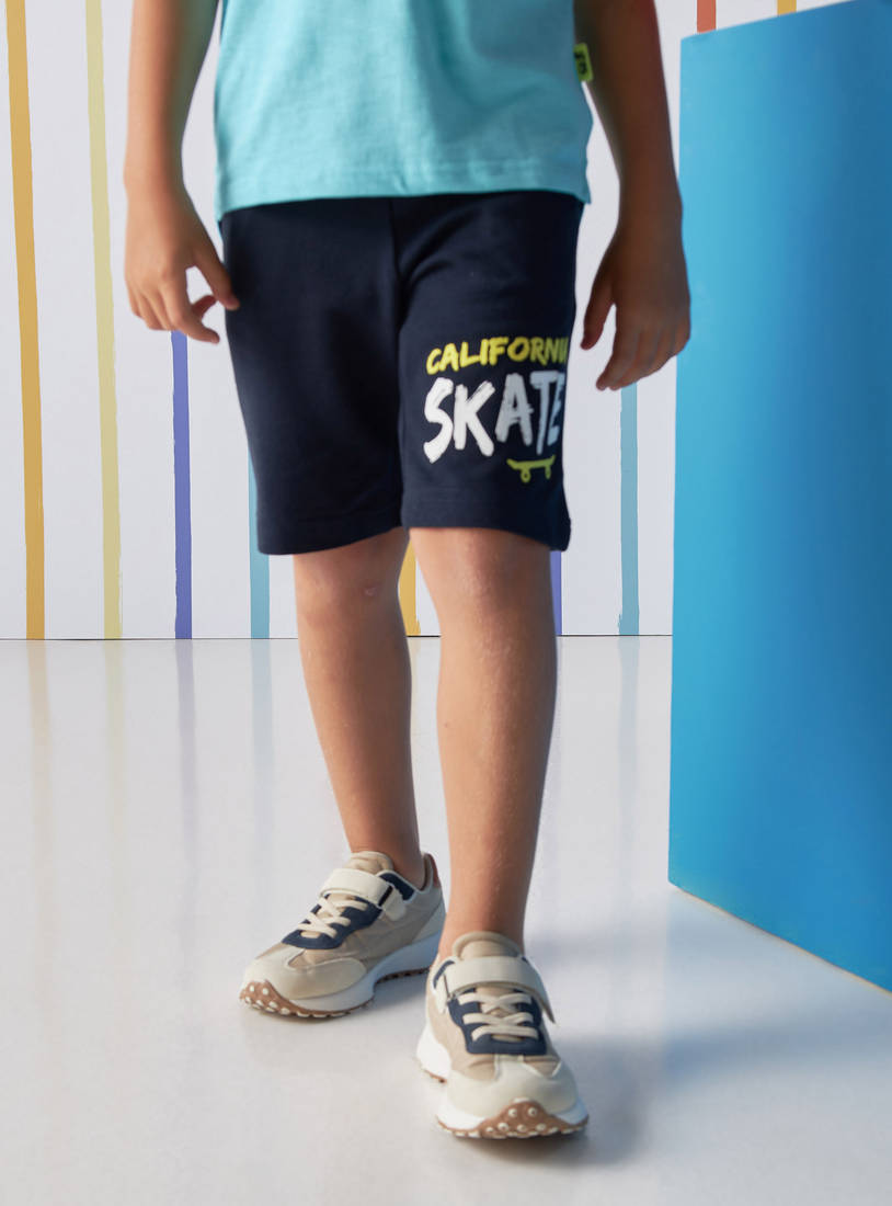 Skate Print Pique Flat Knit Shorts-Shorts-image-0