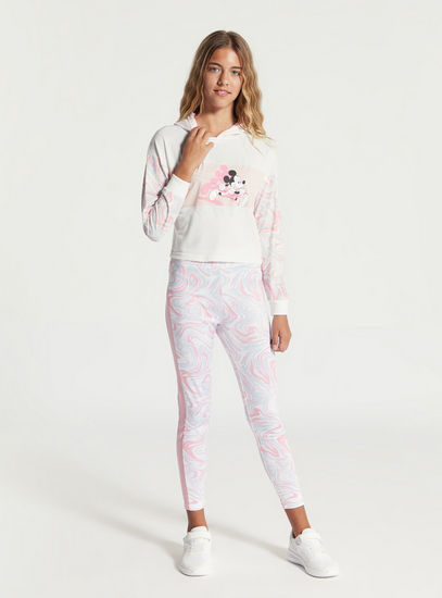 Minnie Mouse Print Sweatshirt and Full Length Leggings Set