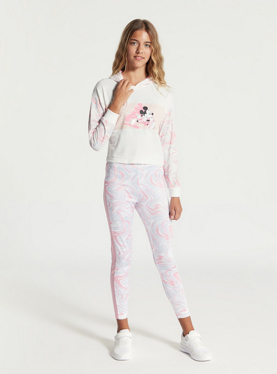 Minnie Mouse Print Sweatshirt and Full Length Leggings Set
