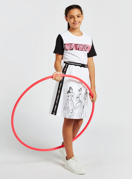 Princess Sequin Embellished T-shirt and Skirt Set