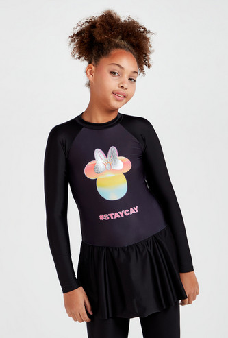 Minnie Mouse Printed Burkini with Long Sleeves