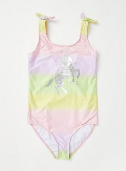 Unicorn Printed One-Piece Swimsuit