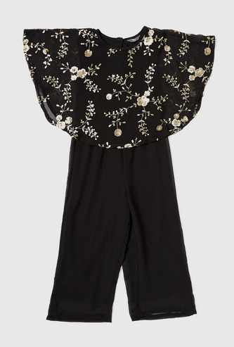Embellished Jumpsuit with Round Neck