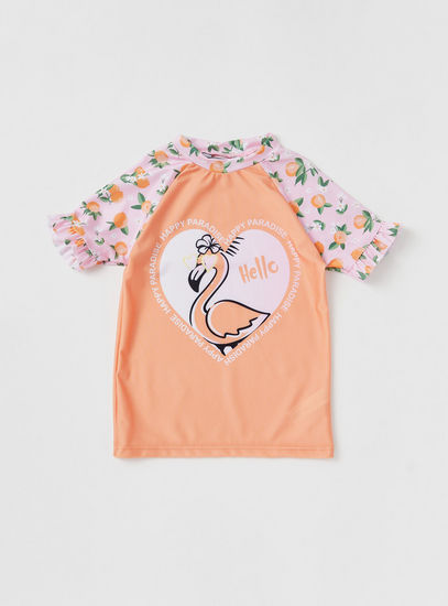 Flamingo Printed 2-Piece Swim Set