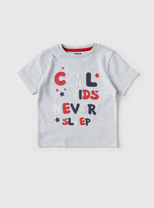 Printed Round Neck BCI Cotton T-shirt and Shorts Set