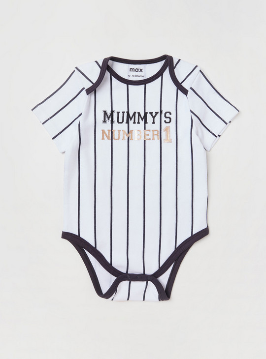 Set of 3 - Printed Bodysuit with Short Sleeves and Snap Button Closure