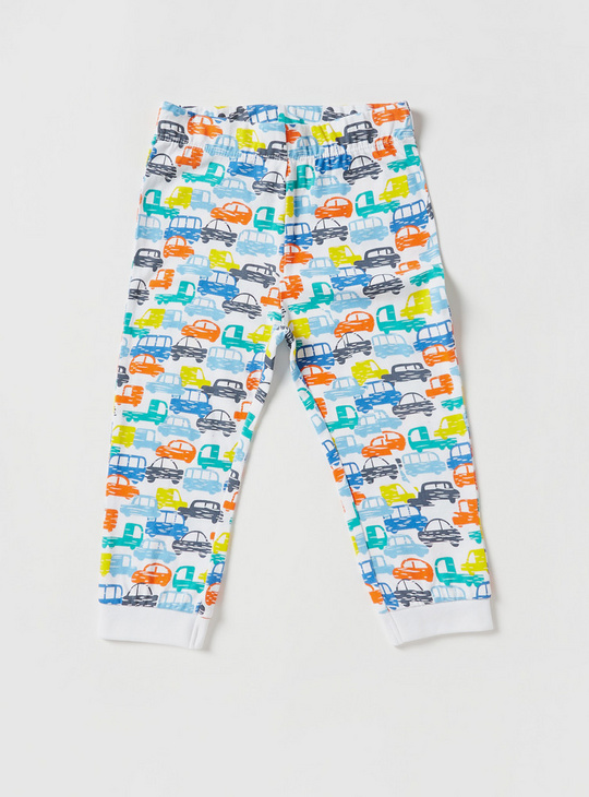 Printed 4-Piece T-shirt with Pyjama and Shorts Set