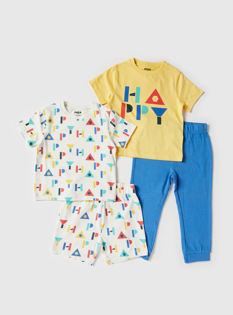 Printed 4-Piece Nightwear Set-Pyjama Sets-image-0