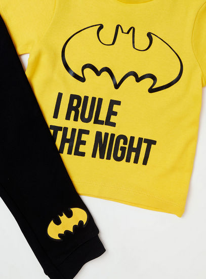 Batman Print Short Sleeve T-shirt and Jogger Set